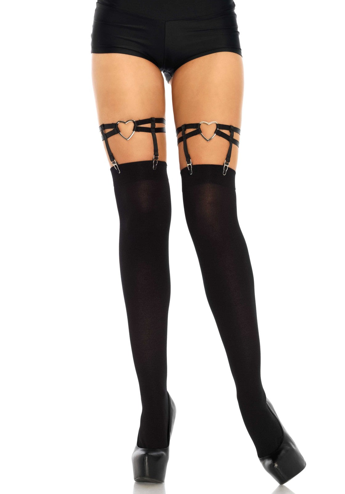 Dual Strap Garter Suspender with Heart