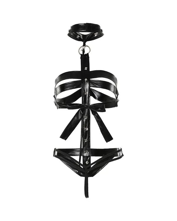 HARNY Leather String Bodysuit