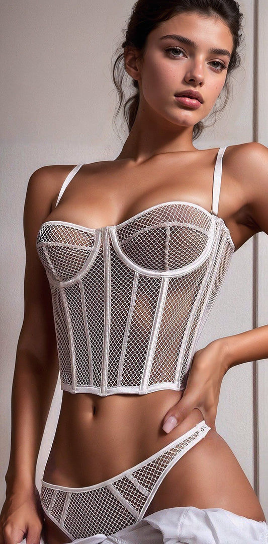 White Net Underwire Bustier