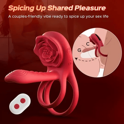 💥2025 New Rose Ring-FLORAX 15° Curve Boost & Bloom Cock Ring-4 in 1 Couple Toy Penis Ring