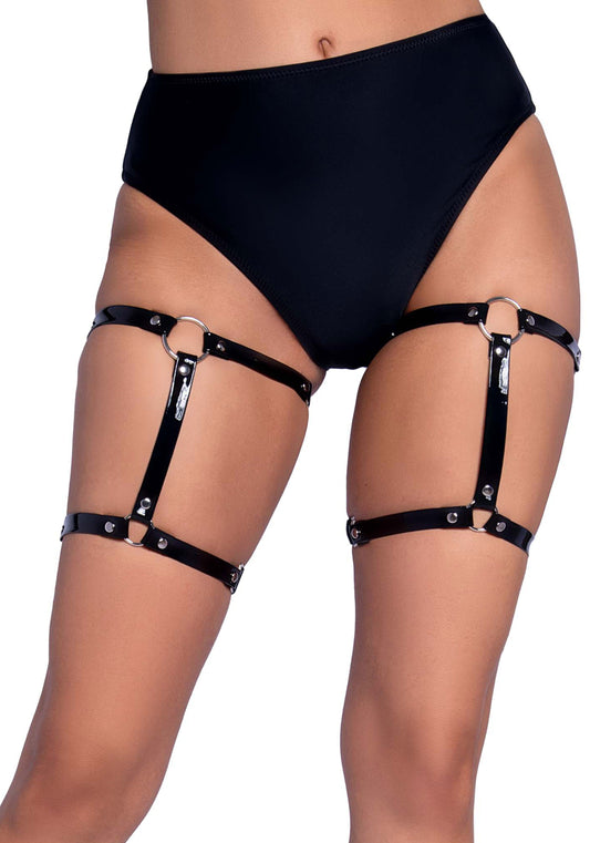 Dual Strap Studded Thigh High Garters