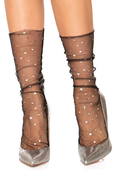 Tulle Star and Moons Socks