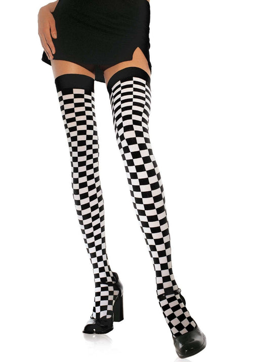 Checkerboard Thigh Highs