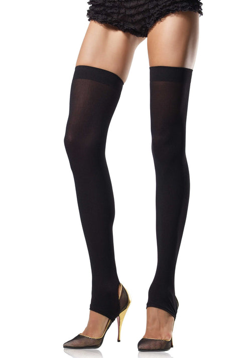 Opaque Stirrup Thigh Highs