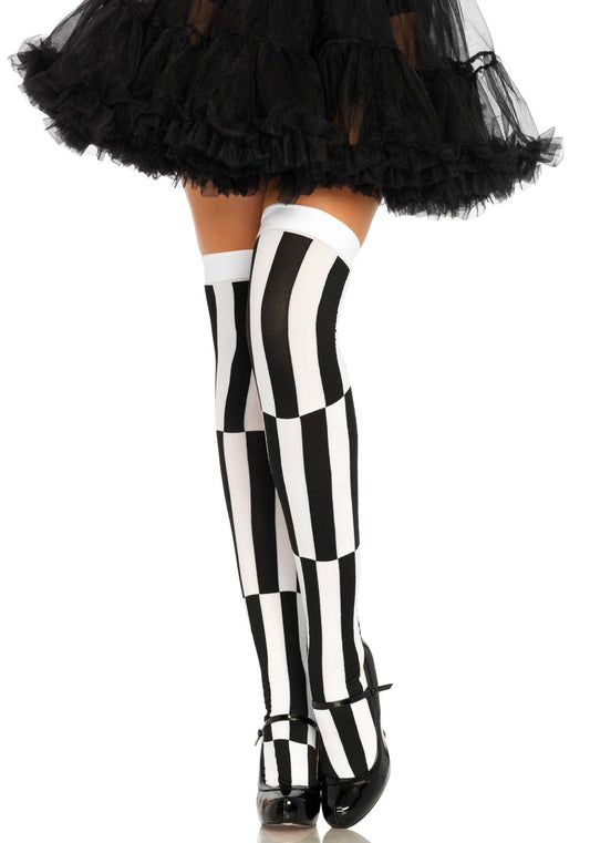 Woven Optical Illusion Thigh Highs