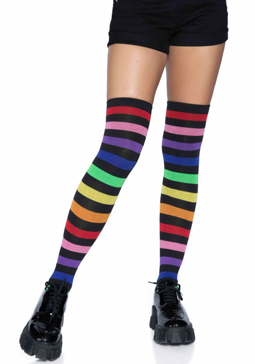 Rainbow Thigh High Socks
