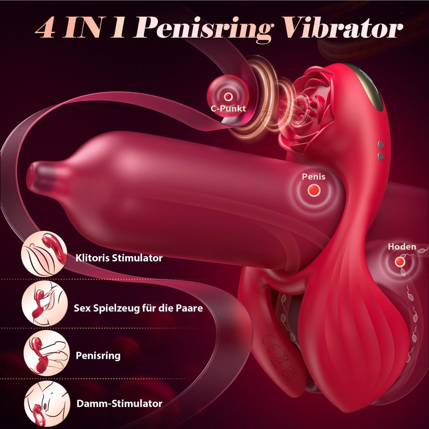 💥2025 New Vibrating Cock Ring🎁-🌹Rose Clitoral Stimulator✨ Nighty