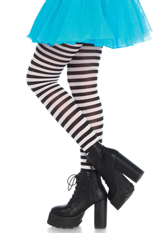 Nylon Striped Pantyhose