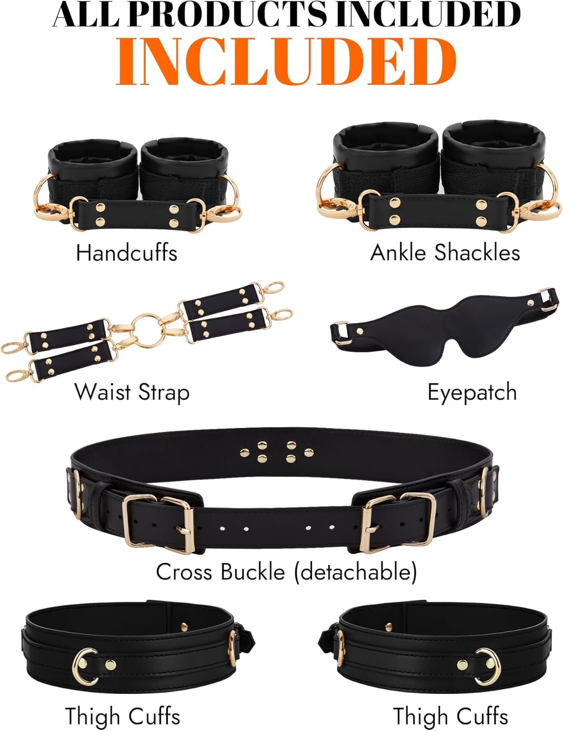 Venus Leather Bondage Set with Belts & Cuffs Hemiras