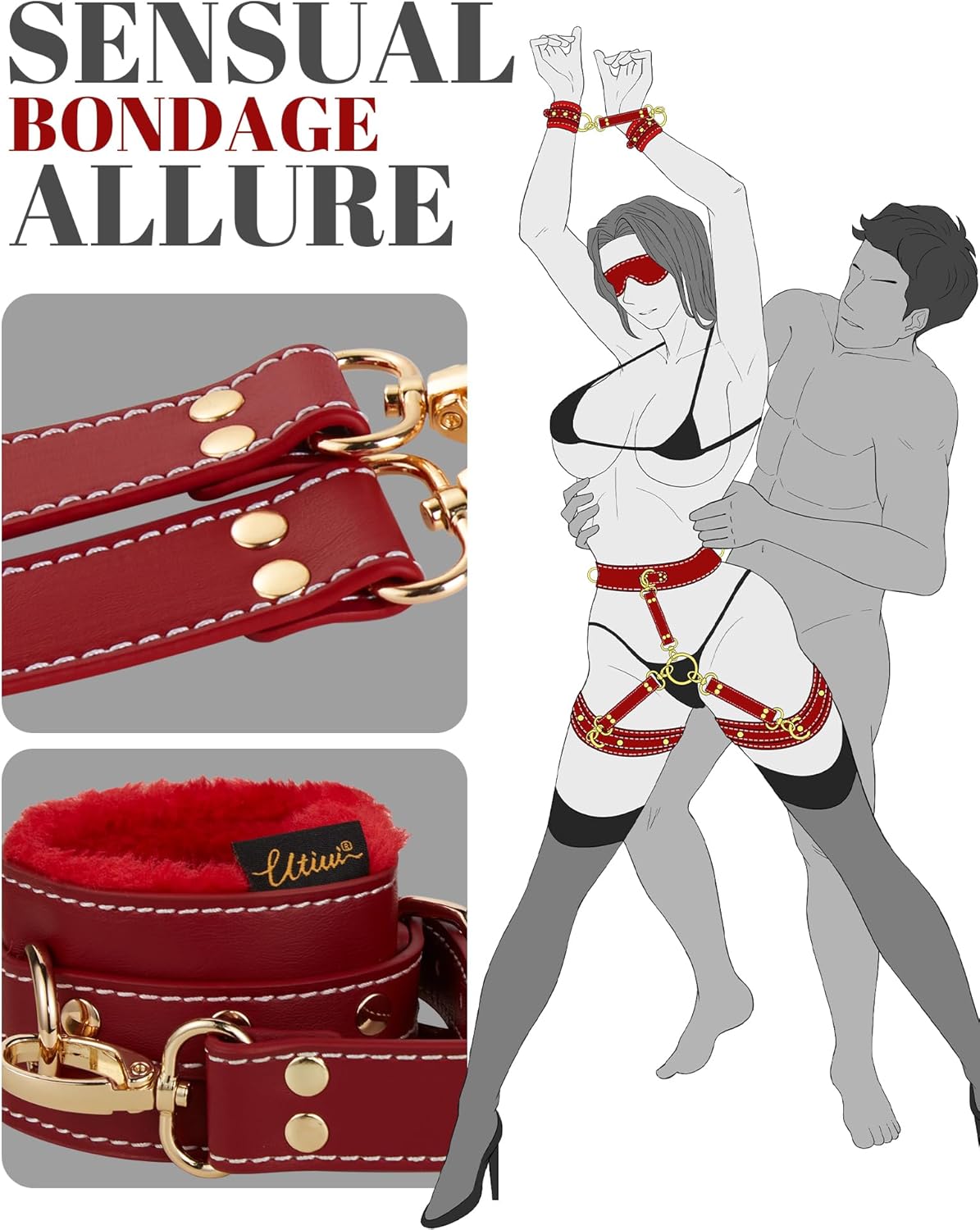 Venus Leather Bondage Set with Belts & Cuffs Hemiras
