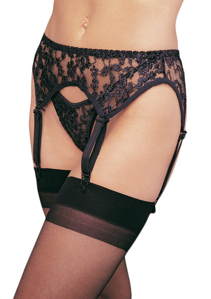 Plus Lace Garter Belt and Thong