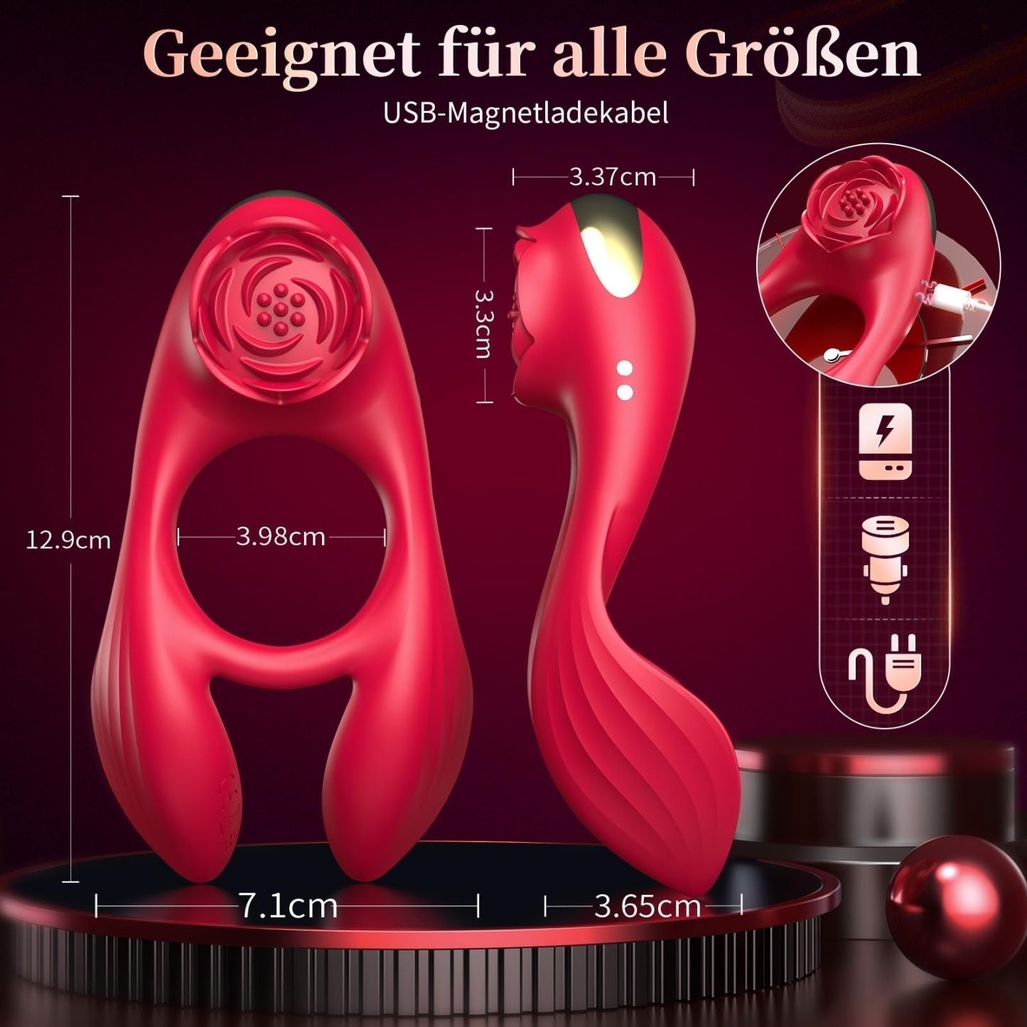💥2025 New Vibrating Cock Ring🎁-🌹Rose Clitoral Stimulator✨ Nighty