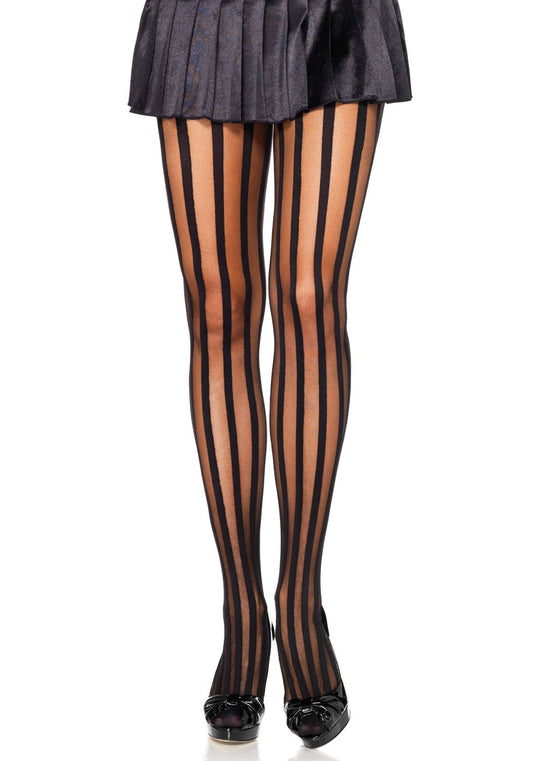 Sheer Pantyhose with Vertical Stripe