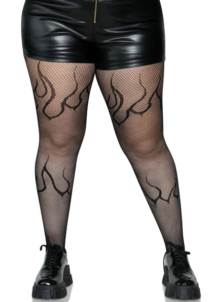 Plus Flame Net Pantyhose