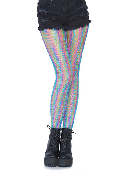 Lurex Rainbow Fishnet Pantyhose