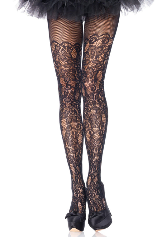 Floral Vine Net Pantyhose
