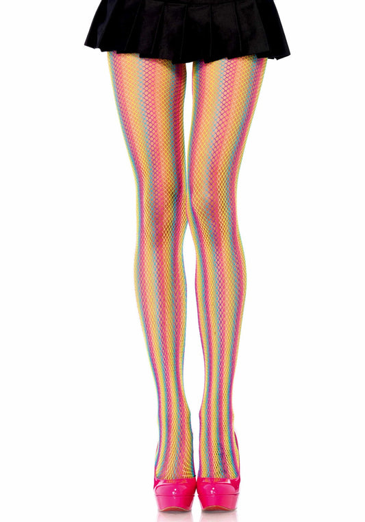 Rainbow Fishnet Pantyhose