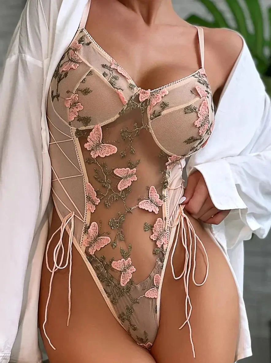  Butterfly Embrace Lace Set yuminancy Bodysuit