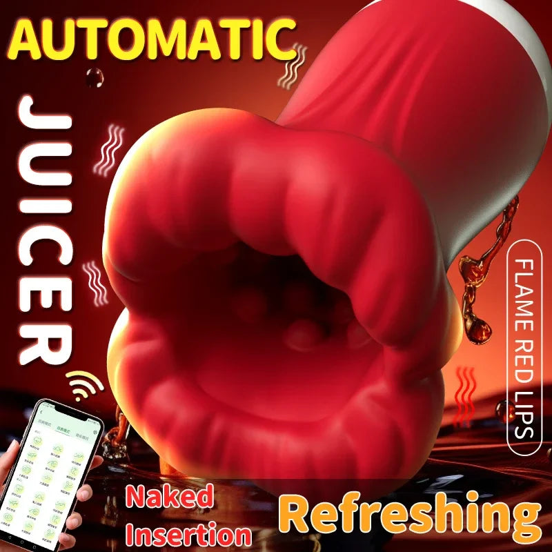 💥2025 Deep Throat Sucking Male Penis Training Cup Strong Squeeze Vibration