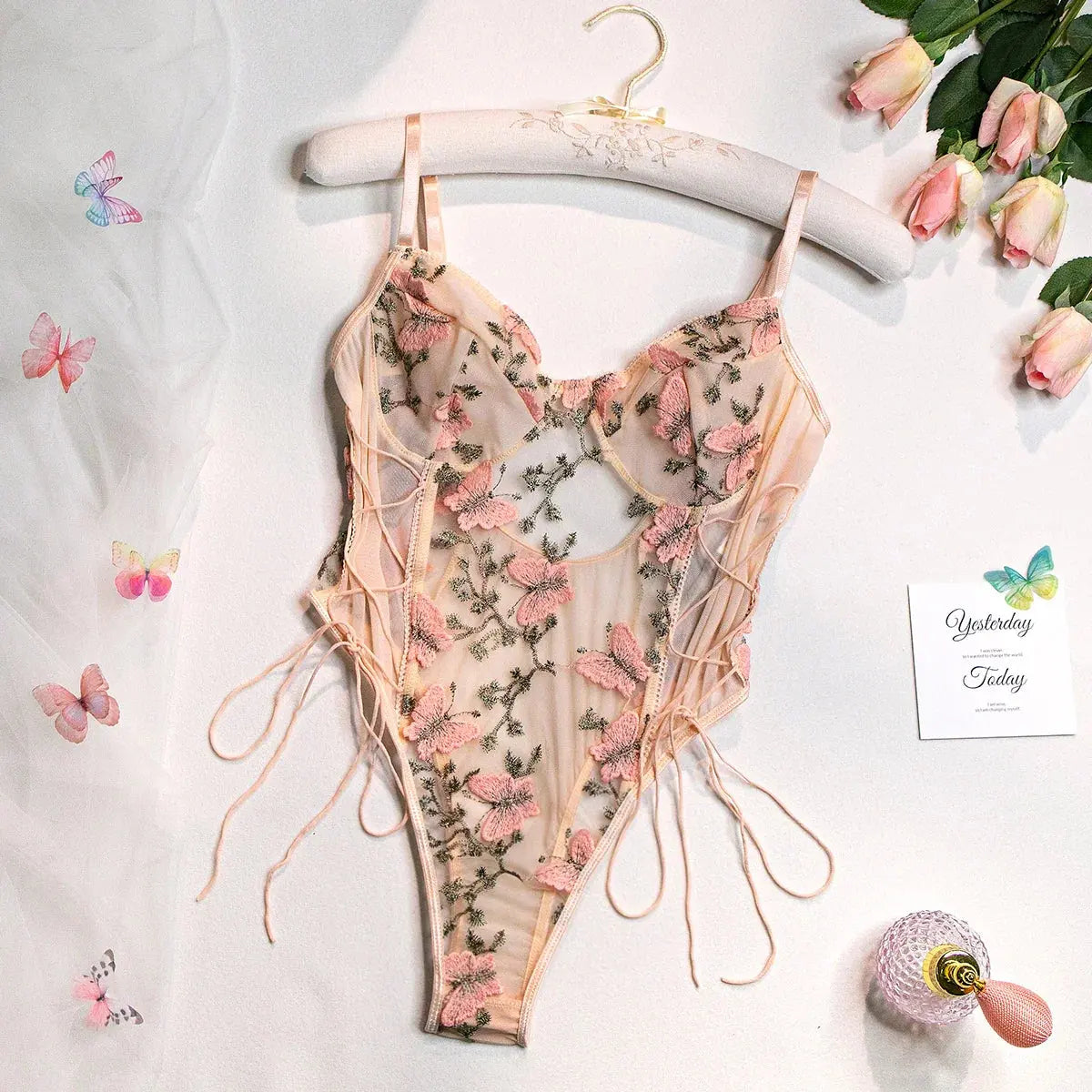  Butterfly Embrace Lace Set yuminancy Bodysuit