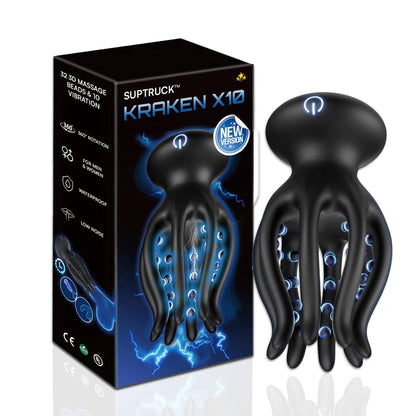 KRAKEN Suptruck™ X10 Unisex 360° Vibrator 32 Massage Beads & 10 Modes