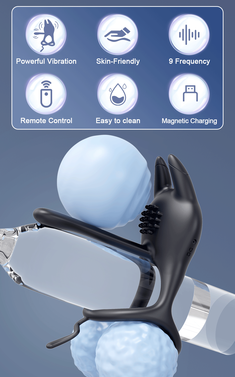 💥Black Cat Ring-FLORAX 15° Curve Boost & Bloom Cock Ring-4 in 1 Couple Toy Penis Ring