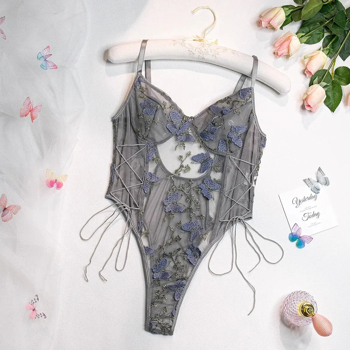  Butterfly Embrace Lace Set yuminancy Bodysuit