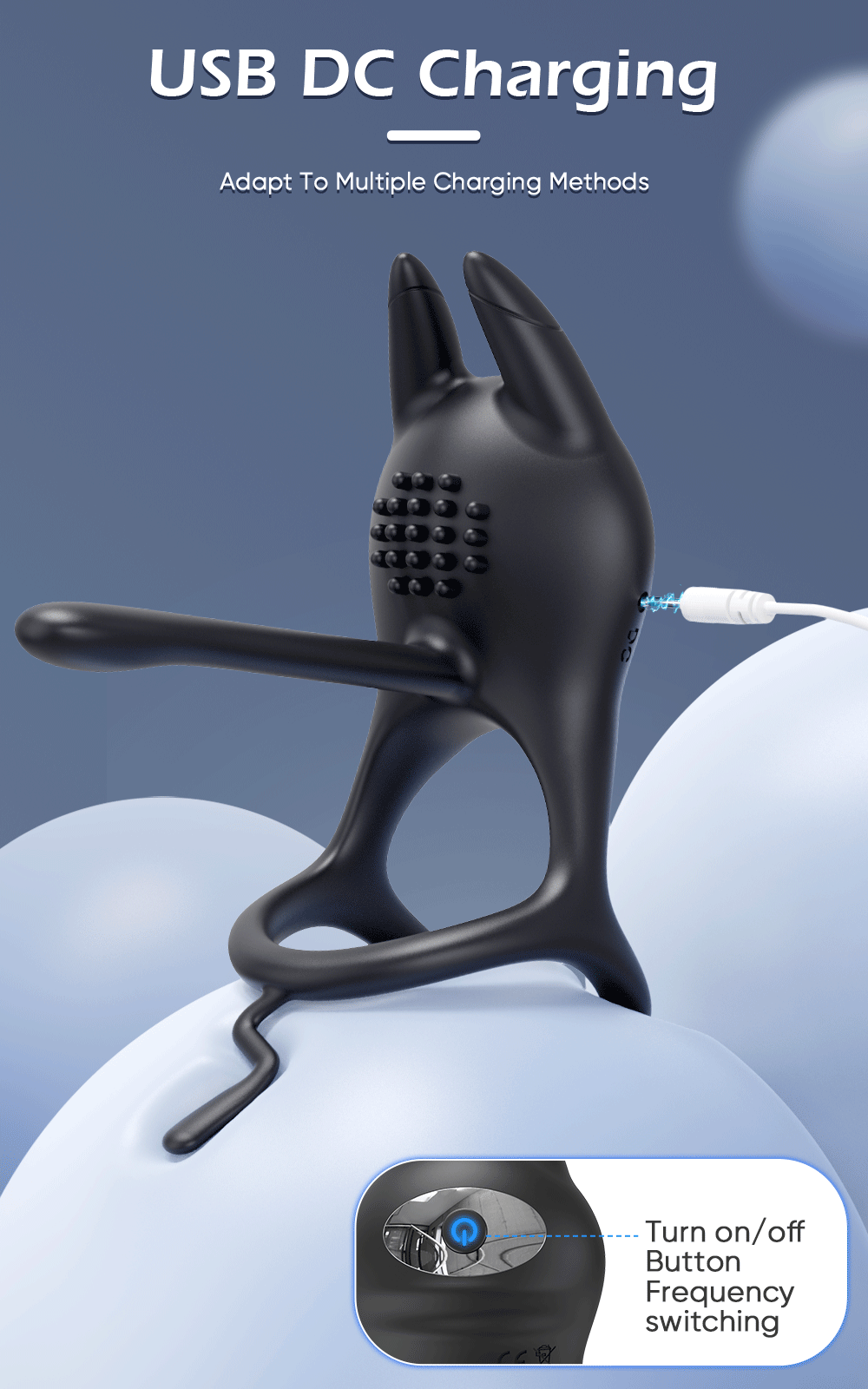 💥Black Cat Ring-FLORAX 15° Curve Boost & Bloom Cock Ring-4 in 1 Couple Toy Penis Ring