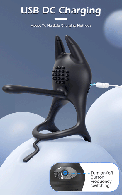 💥Black Cat Ring-FLORAX 15° Curve Boost & Bloom Cock Ring-4 in 1 Couple Toy Penis Ring