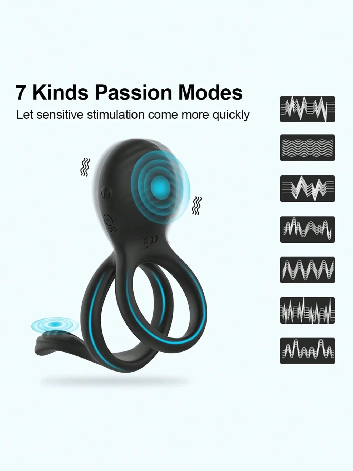 💥2025 New 7 Vibration Modes Ring for Men Nighty