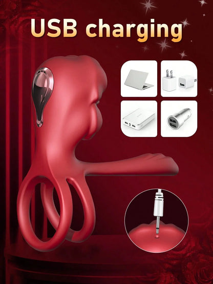 💥2025 KissMaster, Penis Ring for Men, Silicone Waterproof Couples Vibrator Nighty