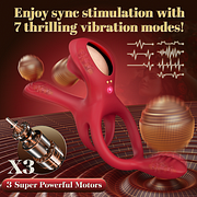 💥2025 NEW ROZY - Vibrating Cock Ring Couple Sex Toys Male Sexual Toy With 5 In 1 Stimulator Nighty