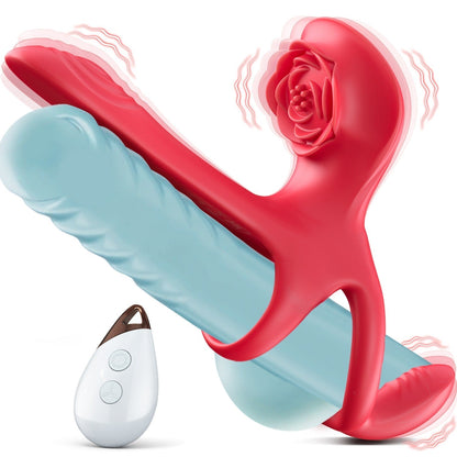 💥2025 NEW ROZY - Vibrating Cock Ring Couple Sex Toys Male Sexual Toy With 5 In 1 Stimulator Nighty