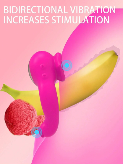 💥2025 Mouth Sucking & Vibrating Cock Ring Clitoral Stimulator For Couples Nighty