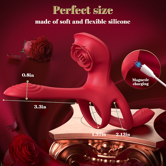 💥2025 NEW ROZY - Vibrating Cock Ring Couple Sex Toys Male Sexual Toy With 5 In 1 Stimulator Nighty