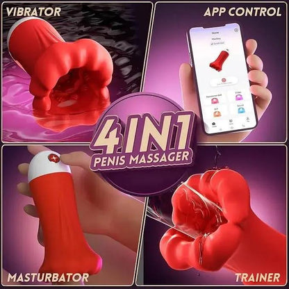 2025 Men's Fun Mouth Trainer, 4 in 1, 9 vibration modes, 360 pleasure LACYMATE®