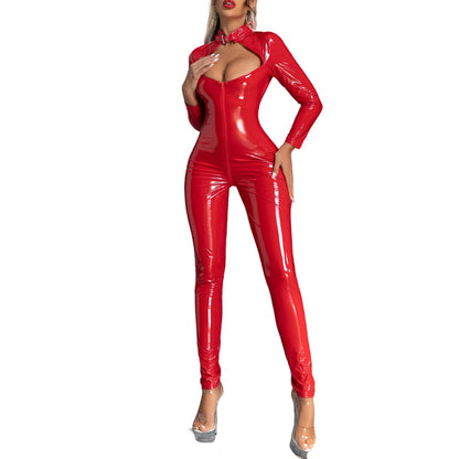 Scarlet Zip Latex Jumpsuit