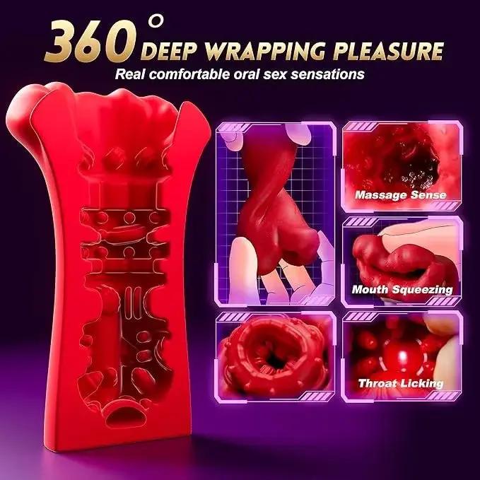 2025 Men's Fun Mouth Trainer, 4 in 1, 9 vibration modes, 360 pleasure LACYMATE®