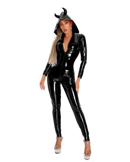 Demon Queen Zipper Crotch Tight Long Sleeve Suit